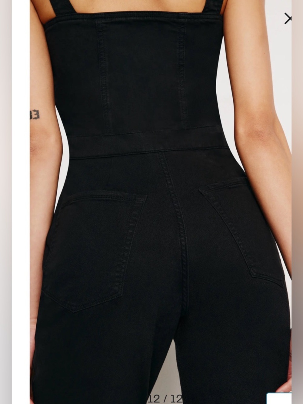 Good American Lace Up Corset Utility Jumpsuit Black Sz M NWT Flare Sold Out - Picture 12 of 12